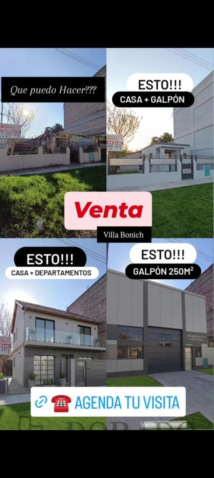 CASA + GALPON LOTE 10 X 25